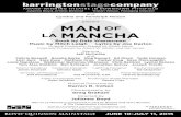 present MAN OF LA MANCHA - Barrington Stage Company · and Urinetown. National Tours: Sister Act, Urinetown, and Victor/Victoria. Regional: The Full Monty, 1776, Take Flight, Les