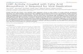 COPI Activity Coupled with Fatty Acid Biosynthesis Is Required … · 2016-08-31 · COPI Activity Coupled with Fatty Acid Biosynthesis Is Required for Viral Replication Sara Cherry1*,