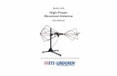 High Power Biconical Antenna - ETS-Lindgren · Laser Warning: Denotes a laser (class 1M) is part of the ... Do not cross thread any connections or permanent damage could occur. 3.