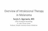 Overview of Intralesional Therapy in Melanoma · Overview of Intralesional Therapy in Melanoma Sanjiv S. Agarwala, MD Chief, Oncology & Hematology St. Luke’s Cancer Center Professor,
