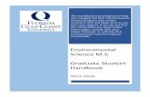 Environmental Mas Science M.S. Graduate Student Handbook · 2019-07-26 · 1 . Welcome . Welcome to the Master of Science in Environmental Science degree program at Florida Gulf Coast