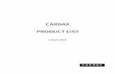 CARDAX PRODUCT LIST - GitHub Pages...Cardax will continue to provide Technical Support* for 5 years following their cease of manufacture. 2. CC UNIX, CC50, CCNT, PhotoPass These systems