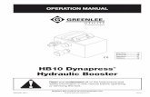 HB10 Dynapress Hydraulic BoosterThe Greenlee Utility HB10 Dynapress® Hydraulic Booster is a piston-type accessory intended to allow the use of a high pressure/low flow tool with a