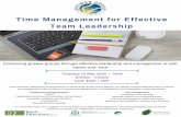 Time Management for Effective Team Leadership · 2016-04-27 · WEBSOFT Time Management for Effective Team Leadership YOUREMAIL@COMPANY.COM Enhancing grower groups through effective