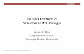 18 643 Lecture 7: Structural RTL Designjhoe/course/ece643/F16handouts/L07.pdf · – hierarchy of modules with ports •So why HDL more productive –textual description is easier,