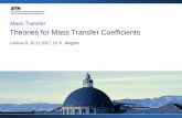 Mass Transfer Theories for Mass Transfer Coefficients · 2017-11-14 · Mass Transfer – Basic Theories for Mass Transfer Coefficients. 9-14. The success of the penetration theory