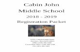 Cabin John Middle School · Monday, January 21 Holiday Dr. Martin Luther King, Jr.’s Birthday Friday, January 25 Early Release K-12, ... John Taylor Principal Cabin John Middle