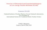 Overview of Theoretical and Experimental Progress in · 2018-11-14 · Overview of Theoretical and Experimental Progress in Low Energy Nuclear Reactions (LENR) Francesco CELANI National