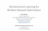 Reinforcement Learning for Wireless Network …...Multi-armed Bandits in Wireless Networks •Distributed channel access •Scheduling with limited feedback (IoT, sensor, etc.) : Markov