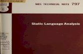 Static language analysis - NIST\UNITEDSTATES IEPARTMENTOF COMMERCE 'UBLICATION J*'**. NBSTECHNICALNOTE797 StaticLanguageAnalysis IOO U5753 to.797 1973 U.S. PARTMENT …