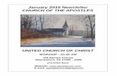 January 2015 Newsletter CHURCH OF THE APOSTLES · 2015-01-08 · January 2015 Newsletter CHURCH OF THE APOSTLES UNITED CHURCH OF CHRIST ... And we were talking about how many people