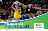 Rules of Netball Netball Rules... · 2017-07-06 · The Rules are based on the core values of equal opportunity, fair play and respect for an opponent’s skill and safety. • It