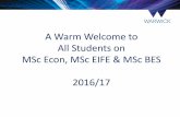 Welcome to MSc Economics - University of Warwick...•Warwick Economics ranked top in The Times and The Sunday Times University League Tables for 2015 •Our teaching is “research-led”
