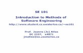 SE 101 Introduction to Methods of Software …se101/Intro.pdfFall 2004 SE 101 Introduction to Software Engineering 18 You are Responsible You are enrolled in a professional program,