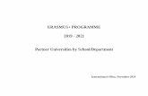ERASMUS+ PROGRAMME 2019 - 2021 Partner Universities by ... · ERASMUS+ PROGRAMME 2019 - 2021 Partner Universities by School/Department International Office, November 2019