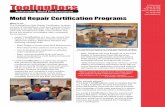 Mold Repair Certification Programs - ToolingDocs · frequencies and complete a mold condition assessment on a 32-cavity, 3-plate mold with tapered shut-offs using the appropriate
