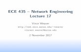 ECE 435 { Network Engineering Lecture 17web.eece.maine.edu/~vweaver/classes/ece435_2017f/ece435_lec17.pdf · Disadvantage, need twice as much bandwidth Di erential Manchester transition