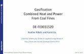 Gasification Combined Heat and Power From Coal Fines DE ......2019 Gasification Systems Project Review Meeting April 10, 2019 Gasification Combined Heat and Power From Coal Fines DE-FE0031520