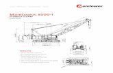 Manitowoc 8500-1 · Boom support system Single drum powered by a hydraulic axial piston motor through a planetary reducer. Brake: A spring-set, hydraulically released multiple- disc