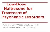 Low-Dose Naltrexone for Treatment of psychiatry Psychiatric … · 2019-06-27 · Low-Dose Naltrexone for Treatment of Psychiatric Disorders Andrey Lev-Weisberg, MD, FACP Mark Shukhman,