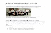 Kudos to Police Foundations students - Georgian College · Kudos to Police Foundations students Students from the Police Foundations program participated in Seducing Dr. Zeus on Feb.