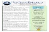 HIGH PLAINS HIGHLIGHTS newsletter.pdf · H. Jackson Brown Jr. (Author of Life’s Little Instruction Book) once said “Strive for Excellence, not perfection.” Last month, STEM