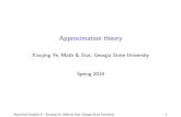 Approximation theory - Georgia State University · 498 CHAPTER 8 Approximation Theory 8.1 Discrete Least Squares Approximation Consider the problem of estimating the values of a function