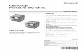 65-0237 06 - C6097A,B Pressure Switches · C6097A,B Pressure Switches APPLICATION The C6097 Pressure Switches are safety devices used in positive-pressure or differential-pressure