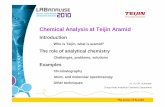 Chemical Analysis at Teijin Aramid schotman.pdf · Chemical Analysis of Aramidsis a challenge in itself very resistant to chemicals and high temperatures only soluble in 100% sulfuric