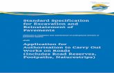 for Excavation and Reinstatement of Pavements · Standard Specification for Excavation and Reinstatement of Pavements (Relevant to installation and maintenance of underground services