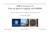 ENLP Lecture 11 Part-of-speech tagging and HMMspeople.cs.georgetown.edu/nschneid/cosc572/f16/11_hmm_slides.pdf · ENLP Lecture 11 Part-of-speech tagging and HMMs (based on slides