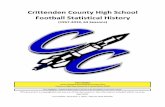 Crittenden County High School Football Statistical History · 2019-12-12 · Football Statistical History Crittenden County High School Grey Highlights - Statistical Information is
