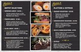 BUFFET SELECTIONS PLATTERS EXTRAS · PLATTERS & EXTRAS SAVOURY SELECTION - £19.95 • Freshly made savoury selection with our homemade pickles • Vegetarian options available (serves