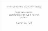 Learnings from the LOCOMOTIVE study: Subgroup analyses ... · LOCOMOTIVE subgroup analysis: Lesion Location (172/191) (75/87) (21/25) (83/88) Spot Stenting & DCB in SFA All SFA only