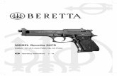MODEL Beretta 92FS - Umarex · Remove the grip plate. 1 Open the cartridge lock. 2 Turn cartridge screw downwards. 2 Insert CO 2 cartrigde. Replace the grip plate and press it on.