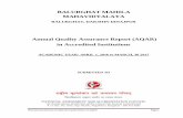 BALURGHAT MAHILA MAHAVIDYALAYA · BALURGHAT MAHILA MAHAVIDYALAYA BALURGHAT, DAKSHIN DINAJPUR Annual Quality Assurance Report (AQAR) in Accredited Institutions ACADEMIC YEAR: APRIL