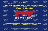 Poll Santa Gertrudis Bull Sale - Benelkay Santas · annual Benelkay Poll Santa Gertrudis Bull Sale on Wednesday the 6th of September, 2017 at 1.00pm on property “Glenmore” Mullaley.