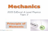 Principle of Moments - Physics Tutor Online...Moments revision 15/09/2018 A moment is a “turning force”, e.g. trying to open or close a door or using a spanner. The size of the