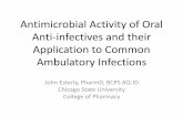 Antimicrobial Activity of Oral Anti-infectives and their Application … · 2015-09-23 · MRSA variable Minimal Enterococcus Gram Negative Good URI coverage Not excreted in urine