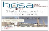 State Leadership Conference · 2020-01-17 · Utah HOSA 2020 State Leadership Conference Registration and Submissions are Due March 1, 2020 Registration for Competitive Events for