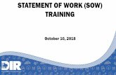 STATEMENT OF WORK (SOW) TRAINING · •Planning the Statement of Work •Project Methodologies •Waterfall and Agile •Building the Statement of Work •Standard elements of an