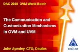 The Communication and Customization Mechanisms in OVM and UVMovmworld.s3.amazonaws.com/doulos_ovm_uvm_dac_2010_presentation.pdf · in OVM and UVM John Aynsley, CTO, Doulos. The Communication