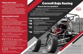 About the Team Cornell Baja Racing · 2019-11-14 · • Collegiate Baja Design Series • Three North American competitions with 100 international teams compete • annually from