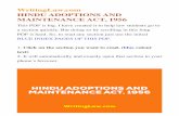 WritingLaw.com HINDU ADOPTIONS AND MAINTENANCE ACT, … · Maintenance of widowed daughter-in-law. • 20. Maintenance of children and aged parents. • 21. Dependents deﬁned. •