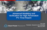 Advanced Modeling and Verification for High Penetration PV ...calsolarresearch.ca.gov/images/stories/documents/... · “Advanced Modeling and Verification for High Penetration PV”