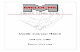 Quality Assurance Manual - Groupe Meloche inc. · Meloche Group Inc.’s quality objectives are defined in document PI-5.4A . 5.4.2 Quality management system planning The planning