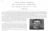 THE LOVE POEMS OF THOMAS MERTONmerton.org/ITMS/Seasonal/17/17-1Koch.pdf · 16 THE LOVE POEMS OF THOMAS MERTON: On Being a Hermit 1n Love by Bill Koch I can't recall when I first heard