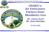 USAEC’s Air Emissions Factors from Munitions Use · USAEC’s Air Emissions Factors from Munitions Use Brooke E. Conway / SFIM-AEC-ATT / 410-436-6850 / brooke.conway@us.army.mil