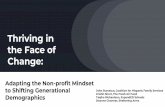 Thriving in the Face of Change · the Face of Change: Adapting the Non-profit Mindset to Shifting Generational Demographics John Stanesco, Coalition for Hispanic Family Services Kristin