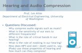 Hearing and Audio Compression - University of Washingtonssli.ee.washington.edu/courses/ee299/notes/atlas_11Feb08.pdfaudio • Compression factor ranges from 2.7 to 24. • Transparency: